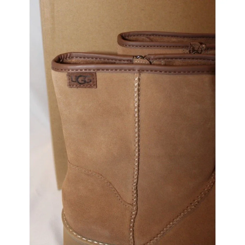 UGG CITYFUNC‎ MID CHESTNUT LEATHER WATERPROOF ZIP WOMEN'S BOOTS SIZE NIB